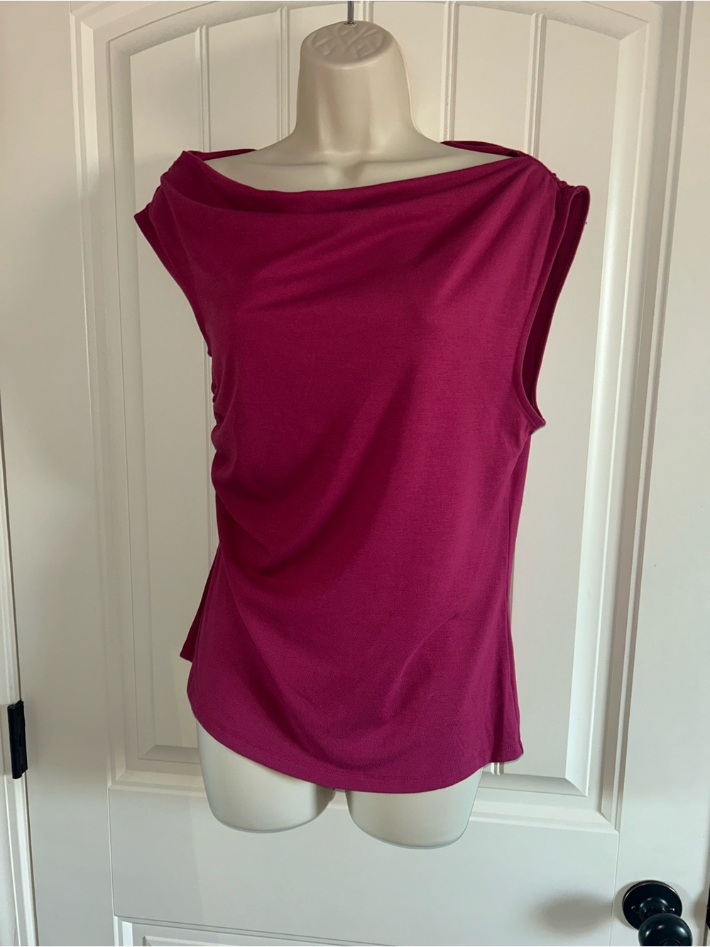 NWT The Commons Draped Neck Sleeveless Camisole - Raspberry Pink Sz M